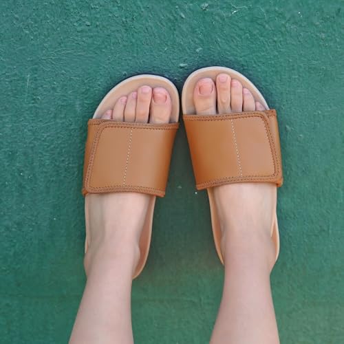 Image of MEGNYA Orthopedic Slides Sandals for Women, Comfortable Plantar Fasciitis Sandals for Flat Feet, High Arch Support Walking Sandals with Adjustable Straps