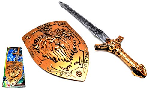 VENTURA TRADING Spada e Scudo Spada Accessorio per Costume Cavaliere Scudo e Spada Guerriero Spada Giocattolo