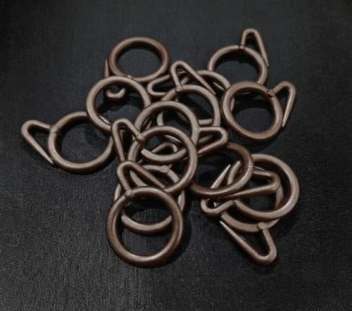 Image of ProKart - Premium Plastic Curtain Rings Hook for Windows Curtains, Door Curtains, Bathroom Curtains and Other Multipurpose Usage 1.5 Inch Inner Diameter (Brown, Pack of 50)