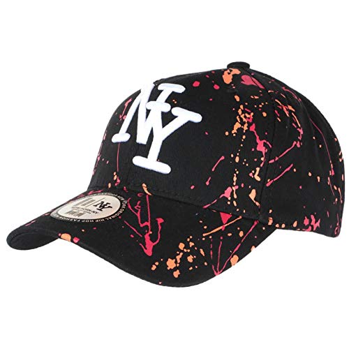 Hip Hop Honour Casquette NY Rouge Orange et Noire Look Original Tags Baseball Paynter - Mixte Cover