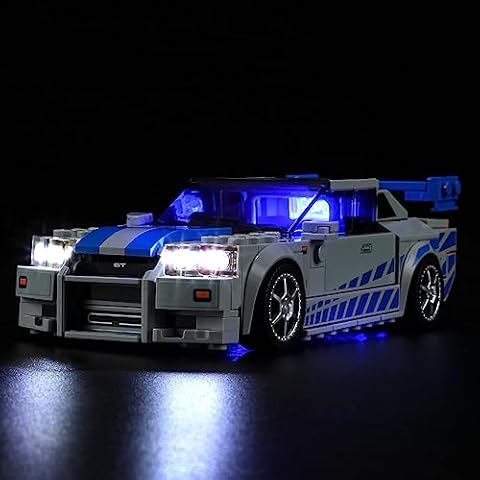 YEABRICKS LED Light for Lego-76917 Speed Fast 2 Furious Nissan Skyline GT-R Building Blocks Model (Lego Set NOT Included) Cover