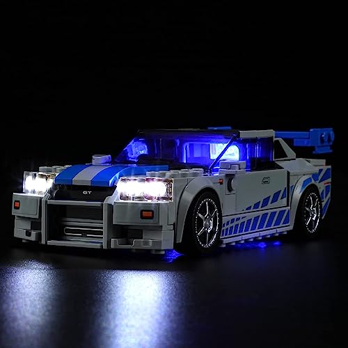 YEABRICKS LED Licht für Lego-76917 Speed 2 Fast 2 Furious – Nissan Skyline GT-R (R34) Bausteine Modell (Lego Set Nicht enthalten)