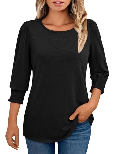 AUTOMET Womens Tops 3/4 Length Sleeve Shirts