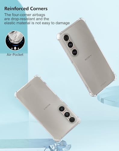 Cresee Case for Sony Xperia 1 VI (2024) Clear Phone Case with Reinforced Corner Protection Bumper Slim Fit Shockproof Flexible TPU Case for Xperia 1 VI, Transparent - Image 3