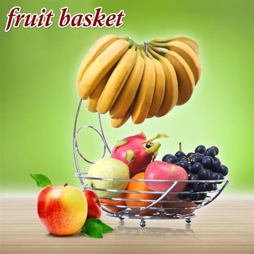 Centro de mesa frutero de diseño elegante con soporte para plátanos integrado 8