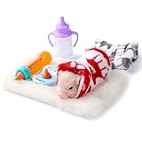 Hotainoys 7 Unids/Set Lechón de Silicona Animales de Silicona Suave Realistas con Ropa y Comedero Juego de Imaginación Mini Cerdo Diversión Pequeñas Mascotas para Niños Niñas Niños Lechón