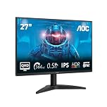 AOC Q27B36X 27 inch WQHD Monitor 144Hz, IPS Panel, 0.5ms MPRT, Adaptive Sync, HDR10, (2560x1440 HDMI 1x 2.0 DP 1.4) Black