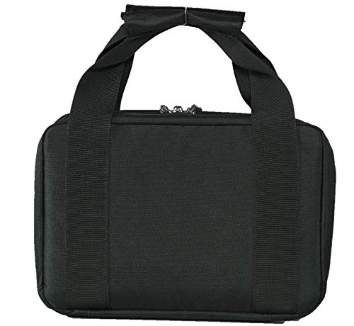 Trt Tactical Double Pistol Case: Soft Handgun Case With Carry Handle And Accessory/Magazine Organization Pockets Perfect For Storage Or Transportation To Shooting Range/Hunting Site - Small #TOP1