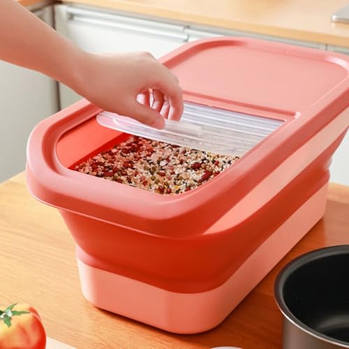 faltbar Futterbehälter Für Haustiere, 12-15 kg Hundefutterbehälter, Luftdichte kompakte Futterbox, Katzenfutter Aufbewahrung, Trockenfutter, Für Hunde, Katzen, Tierfutterbehälter, BPA-frei (Grün)