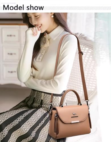 Classy Leather Top Handle Shoulder Bags For Women - Crossbody Satchel Purses3