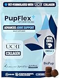 PupFlex+ Hip and Joint Supplement Dogs, Vet Created Soft Chews with UC-II® Collagen for Dogs, CurcuVET® & Omega 3, Proven More Effective Than Glucosamine Chondroitin, Dog Joint Supplement (60 ct)
