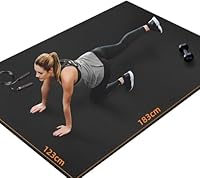 innhom Bodenschutzmatte Fitnessgeräte Fitness Sportmatte Fitnessmatte rutschfest, Hochstrapazierfähige Unterlegmatte Schutzmatte für Laufbänder (183 × 123 × 0,7 cm Schwarz)