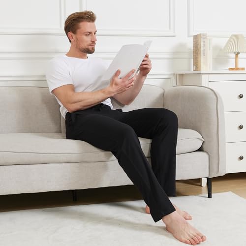 netdraw Men's Ultra Soft Bamboo Viscose Pajama Pant Lightweight Cotton Sleep Lounge Jersey Bottom with Pockets4