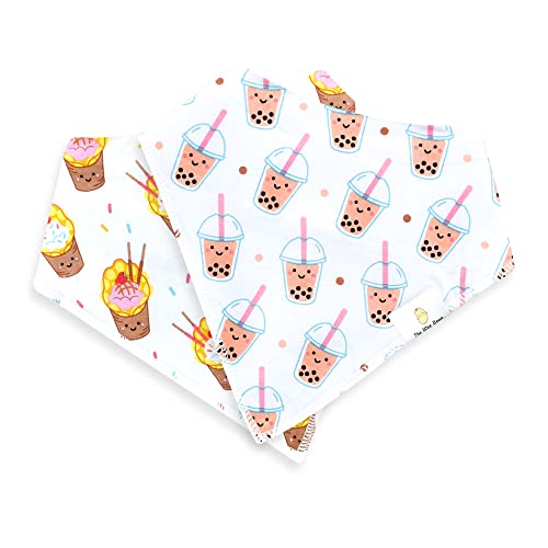 Image of The Wee Bean Organic Cotton Bandana Bibs 2pcs Set, Baby Bandana Drool Bibs for Boys Girls Unisex, Teething and Drooling