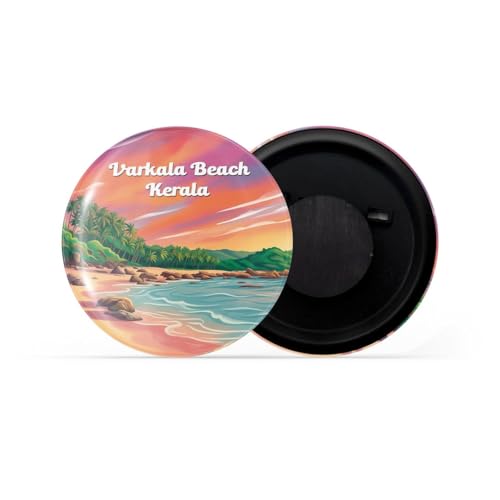 Image of dhcrafts Fridge Magnet Multicolor Kerala Varkala Beach Kerala Glossy Finish Design Pack of 1 (58mm)