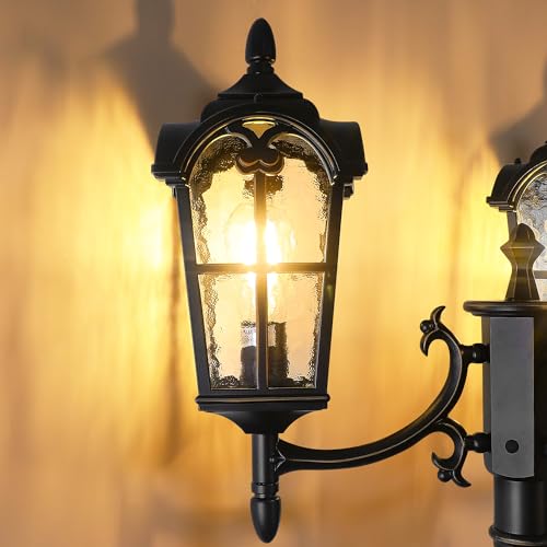 Partphoner PAPO079AB1 Black Roman Outdoor Lamp Post, Triple Head Aluminum Street Light Post thumb #2