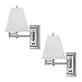 2 Pack Brushed Nickel Wall Mount Swing Arm Reading Bedside Lamp Bedroom Light