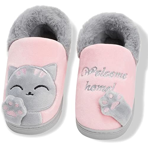Zapatillas de Casa Mujer Invierno Estar Cálido Forro de Felpa Pantuflas Antideslizante Zapatos Slippers, Rosa Claro, 40/41 EU, Tag270