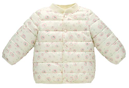 Coolder Baby Boys Girls Cute Packable Cotton Jacket Toddler Warm Swan Printed Windproof Lightweight Down Coat(White1,120cm)