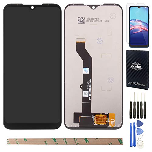 OCOLOR Screen Replacement for Motorola Moto E 2020 Moto E7 XT2052 LCD Display Repair Parts Touch Screen Digitizer Assembly with Tools + 1 Piece Tempered Glass Film (Black)