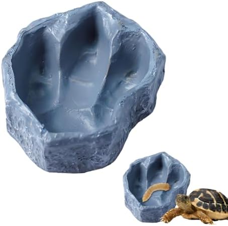 Terrario Tortugas Tierra 1 Unidad, Cuenco Agua Y Comedero Para Reptiles Azul 6.8X8X2.3Cm, Accesorio Para Tortuga Gecko Serpiente