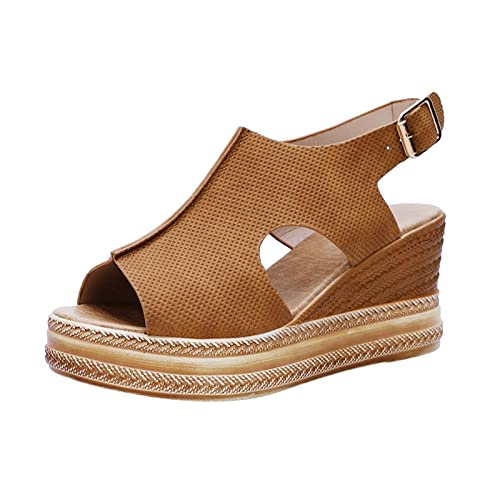 Zapatos Mujer Azul Turquesa Zapatos Mujer Plataforma Cuña Sandalias Estilo Bohemio Sandalias Moda Sandalias de Playa Zapatos Mujer X Ultra 3, Z1 Marrón, 42 EU X-Estrecho