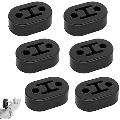 GZLCEU Pack of 6 Car Exhaust Hangers, Rubber Exhaust Hanger, 2 Holes, 12 mm Holder, Universal for Cars, Exhaust Pipe, Muffler (73.5 x 47.3 x 21 mm) Cover
