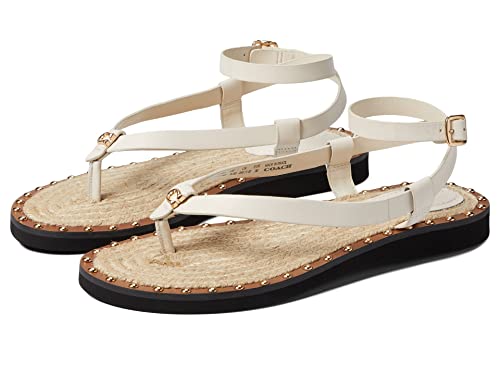 COACH Gracey Leather Sandal Chalk 7.5 B (M)