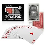 Kit de Baralho Profissional, 2 Jogos Completos, 100% Plástico Impermeável, Cartas Resistentes e Laváveis, Nipe Grande