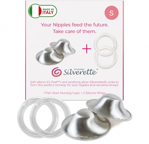 Image of Silverette® The Original Silver Nursing Cups, Nipple Covers for Breastfeeding Essentials, Pure 925 Silver Nipple Shields