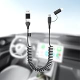 Coiled Carplay 4-in-1 USBA/Type C to...