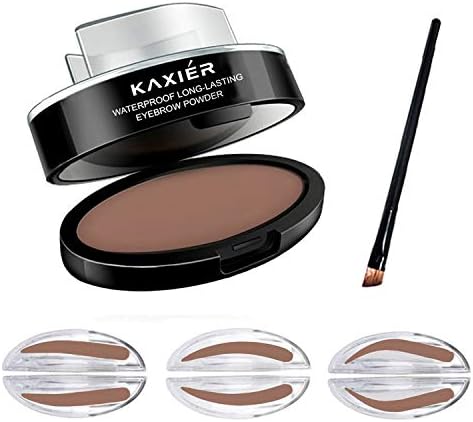 GL-Turelifes Waterproof Eye Brow Stamp Powder Perfect Eyebrow Power Seal Nature Eye Brow Powder Delicate Shape (Dark Brown)