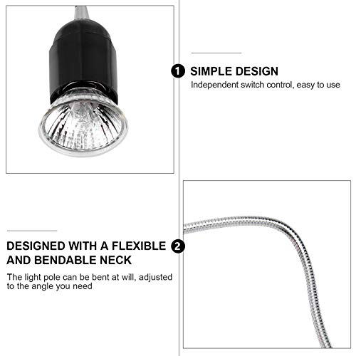 1 Set Pet Verwarming Bulb Holder met 50W Gloeilamp Zwanenhals Clip On Reptile Lamp - Afbeelding 8