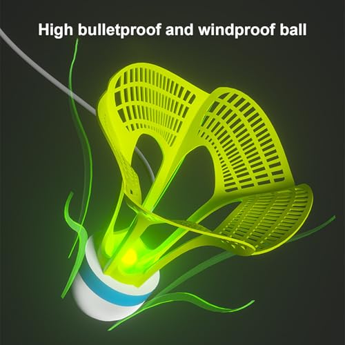 Badminton Trainer Kit - Selbstpraxisrebounder | Elastic Swing Trainer | Einzelspieler -Rebound -Übungswerkzeug, Lumineszenzball -Trainingset, Ausrüstung für Kinderübungen