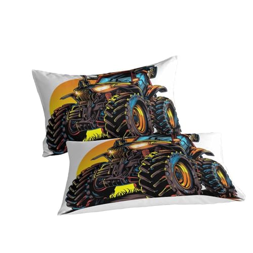 Housse de couette tracteur microfibre super douce pour lit double ado et enfant