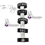 Alternative Intentions Black Toe Ring Slut, Whore, BBC, Hotwife or Queen of Spades, Swinger Jewelry Lifestyle