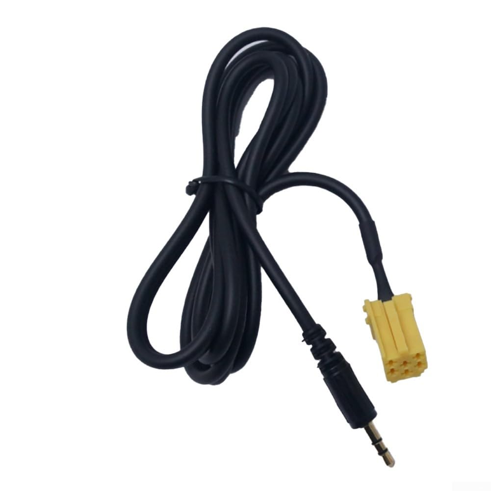 Cavo di ingresso audio AUX compatibile con modelli Fiat e Alfa Romeo con jack da 3,5 mm e interfaccia pannello posteriore radio a 6 pin