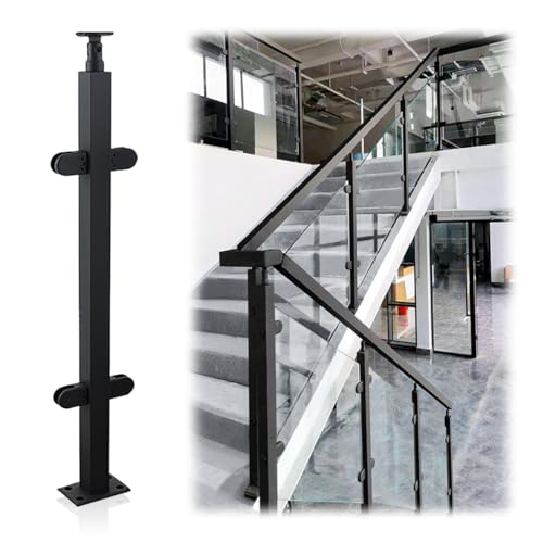 Poteau de garde-corps en verre avec pince intégrée pour escalier intérieur