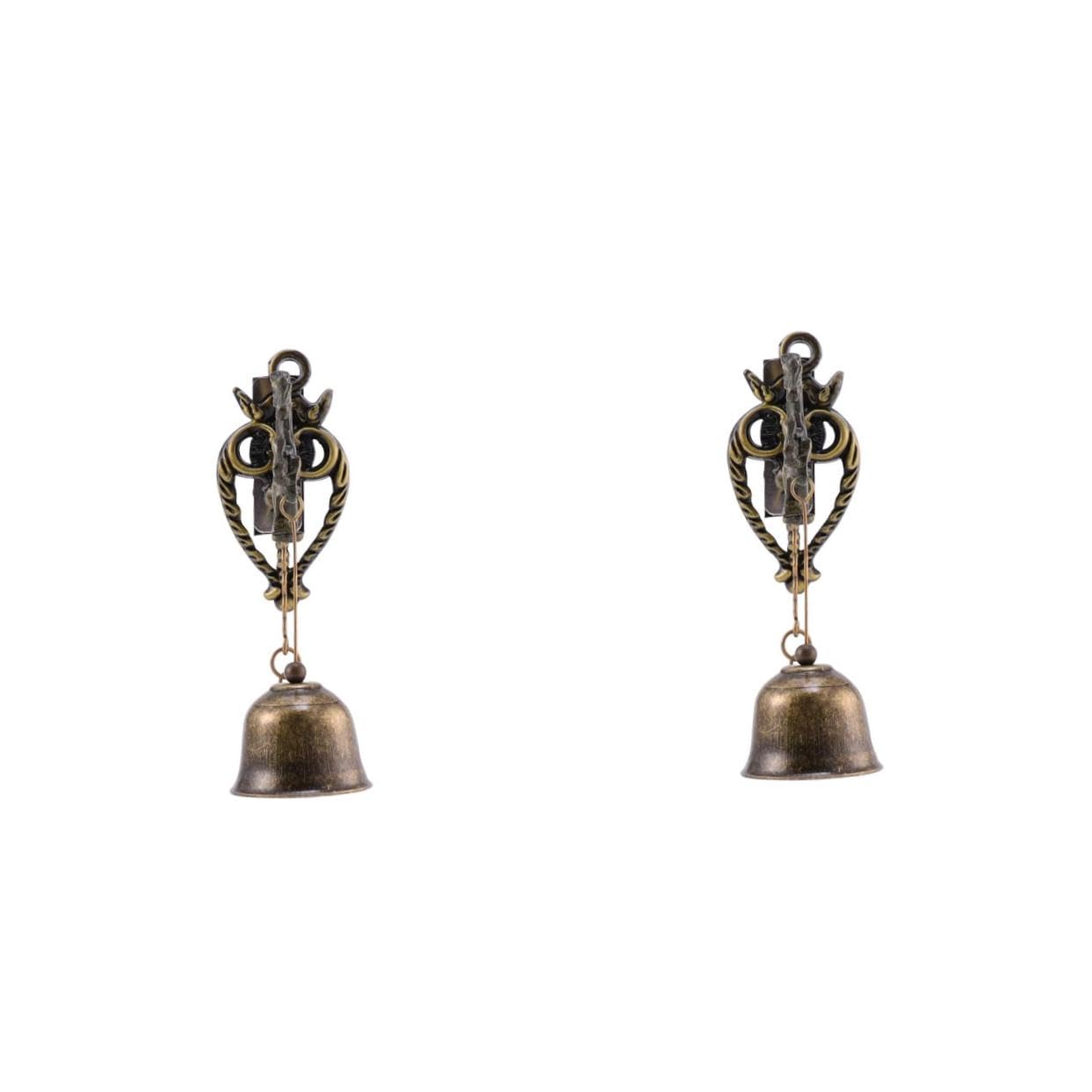 Cloche de porte forgé design accessoire mural vintage extérieur intérieur lot de 2