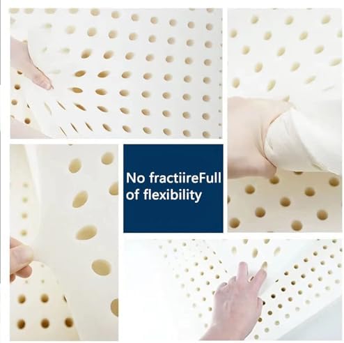 100% Natural Latex Mattress with NIC Cover - 10cm Thick, Available in Single, Double, Queen & King Sizes - Ideal for Home & Hotel Use, 150x190cm (59x75in)