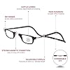 Clic Magnetic Reading Glasses - Adjustable Neck Hanging Readers - Secure Fit with Rigid Headband - Original Expandable (M-XL, Black, 1.75 Magnification)