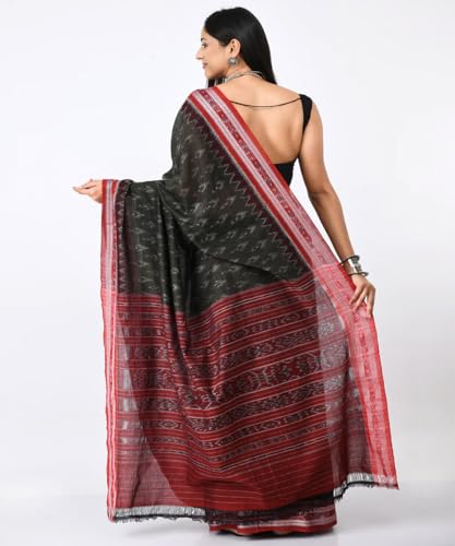 Image of Nuapatna Cotton Saree of Odisha Ikkat Orissa Traditional Handloom Sari | Bomkai | Pata | Nuapatana | sambalpuri saree | khandua patta sare | without Blouse S8