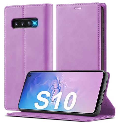 Étui clapet Samsung S10 violet idéal pour visionner vos vidéos les mains libres
