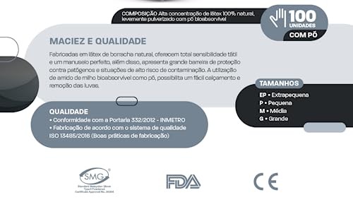 UNIGLOVES Luva Unigloves Procedimento Com Pó Classico Premium Quality Black G - 100 Unidades