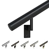 7 ft. Handrail - Complete Kit. Satin Black Anodized Aluminum with 4 Satin Black Wall Brackets and Endcaps - 1.6