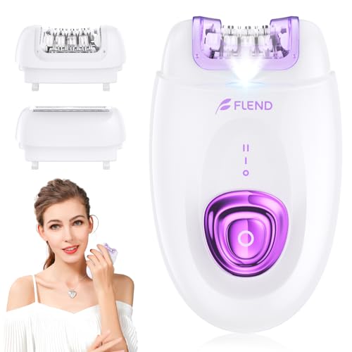Depiladora, Depiladora Facial para Mujer con 2 Velocidades, Depiladora Eléctrica Inalámbrica para Depilación y Afeitadora, Depiladora con Luz LED para Rostro, Cuerpo, Axila, Bikini y Piernas