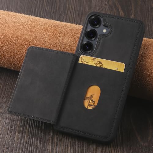 Coque Galaxy A15 4G/5G silicone étui portefeuille noir rétro