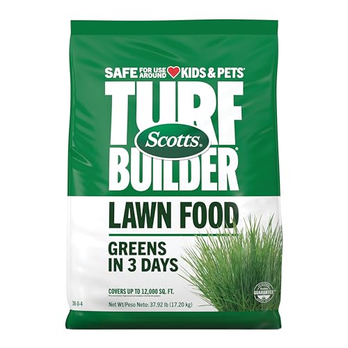 Scotts Turf Builder Lawn Food 37.9 lbs. - 38-0-4 Granular Fertilizer for All Grass Types, Covers up to 12,000 sq. ft.