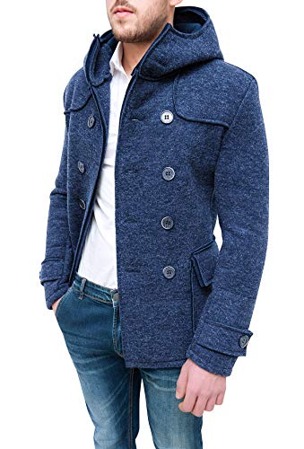 Manteau bleu homme Evoga fini les vestes d'hiver lourdes et larges
