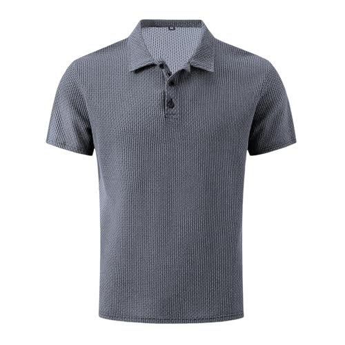 Breeze Shirts for Men Comfortable Polo Shirt Textured Silky Cool Linen Stretch Pique Quick Dry Tshirt